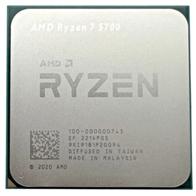 Процессор AMD Ryzen 7 5700 3,7Гц (4,6ГГц Turbo) AM4 8/16  4MB L2 16MB L3 65W AM4 OEM 100-000000743