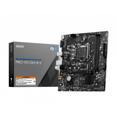 Материнская плата MSI PRO H510M-B II LGA1200 2xDDR4 4xSATA3 1xM.2 VGA HDMI mATX