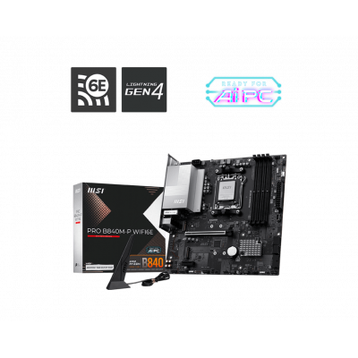 Материнская плата MSI PRO B840M-P WIFI6E AM5 4xDDR5 4xSATA3 RAID 2xM.2 HDMI Type-C mATX