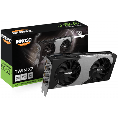 Видеокарта Inno3D GeForce RTX5060 Ti TWIN X2, 16G GDDR7 128-bit HDMI 3xDP N506T2-16D7-191073N