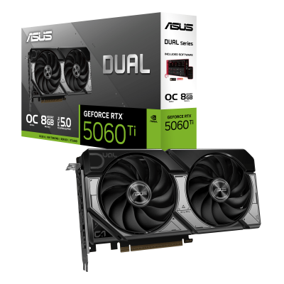 Видеокарта ASUS GeForce DUAL-RTX5060TI-O8G, 8GB GDDR7 128-bit 1xHDMI 3xDP DUAL-RTX5060TI-O8G