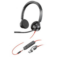 Наушники Poly Blackwire 3325 Stereo MS USB-C +3.5mm Plug +USB-C/A Adapter (8X222AA)