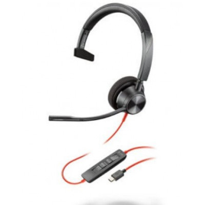 Наушники Poly Blackwire 3310 Monaural Microsoft Teams Certified USB-C Headset +USB-C/A Adapter (8X216AA)
